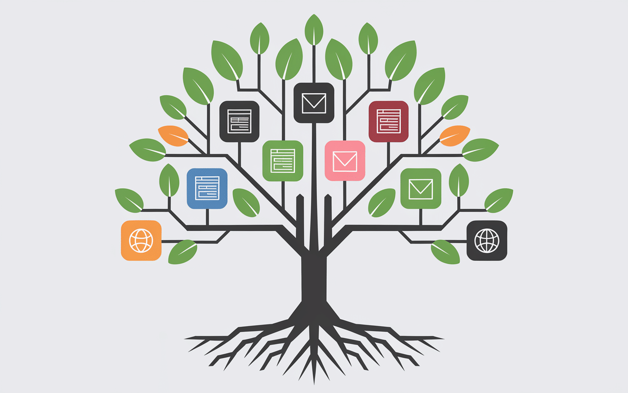 Diagramme arborescence site web organisation