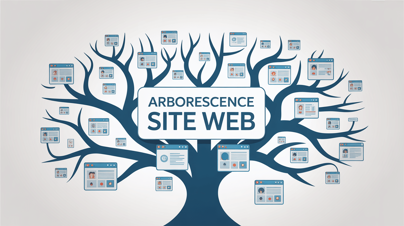 Illustration arborescence site web avec branches