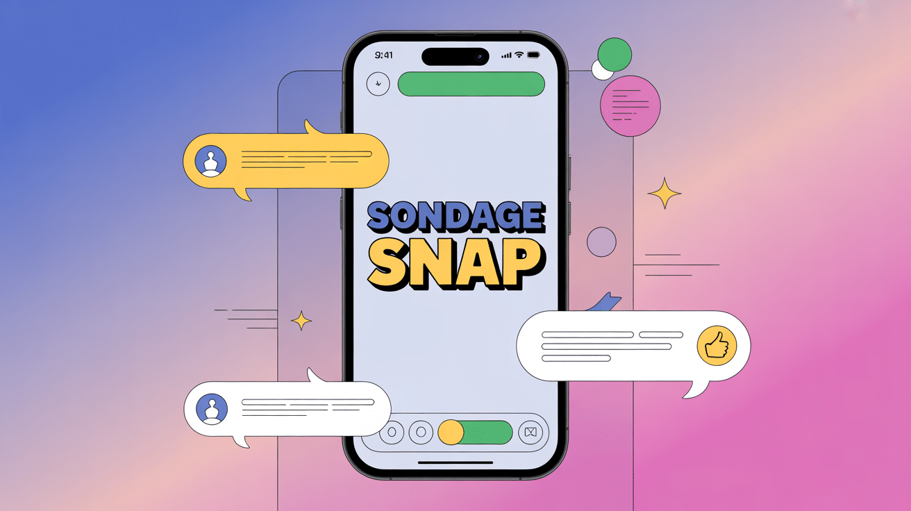 illustration comment faire un sondage sur snap smartphone interface