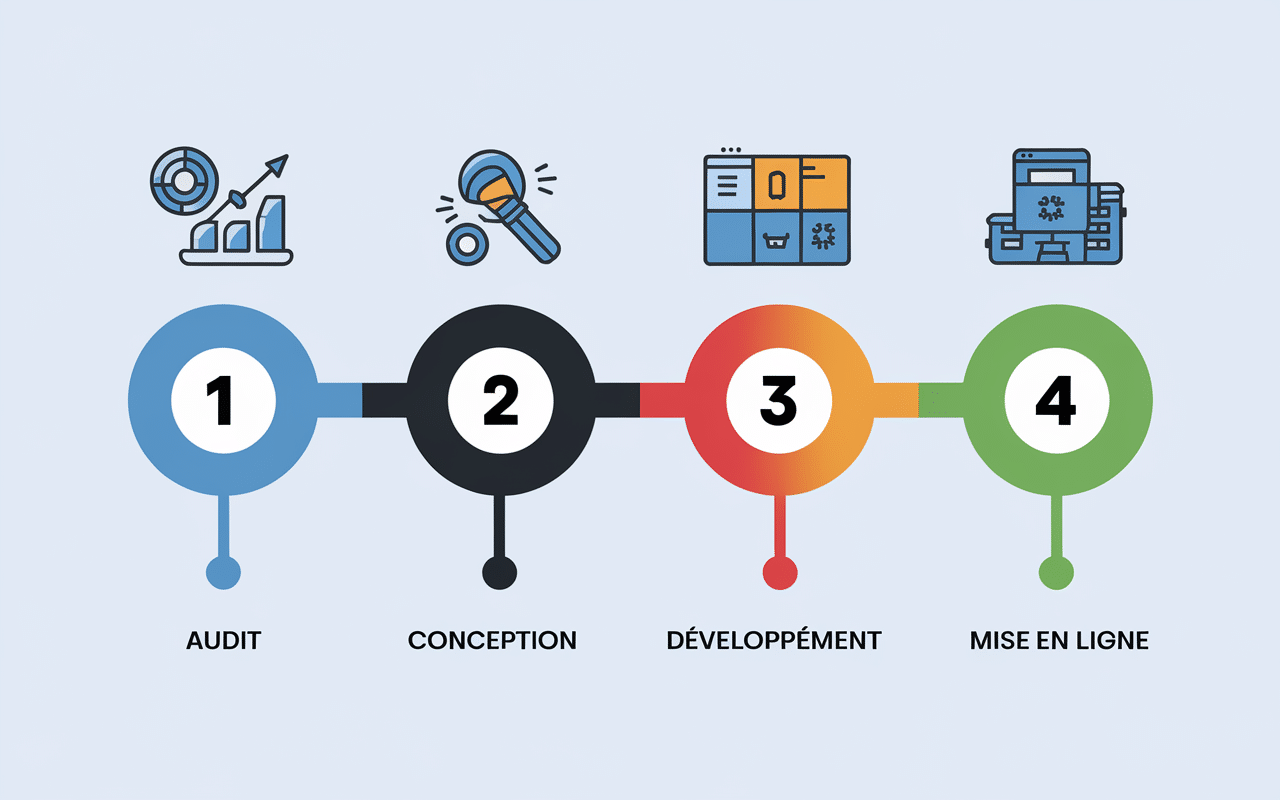 creation site internet agence limitless.com infographie etapes