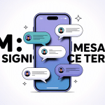 illustration dm signification smartphone et bulles de conversation