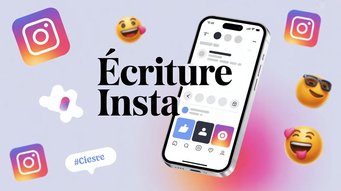 Ecriture insta illustration smartphone moderne