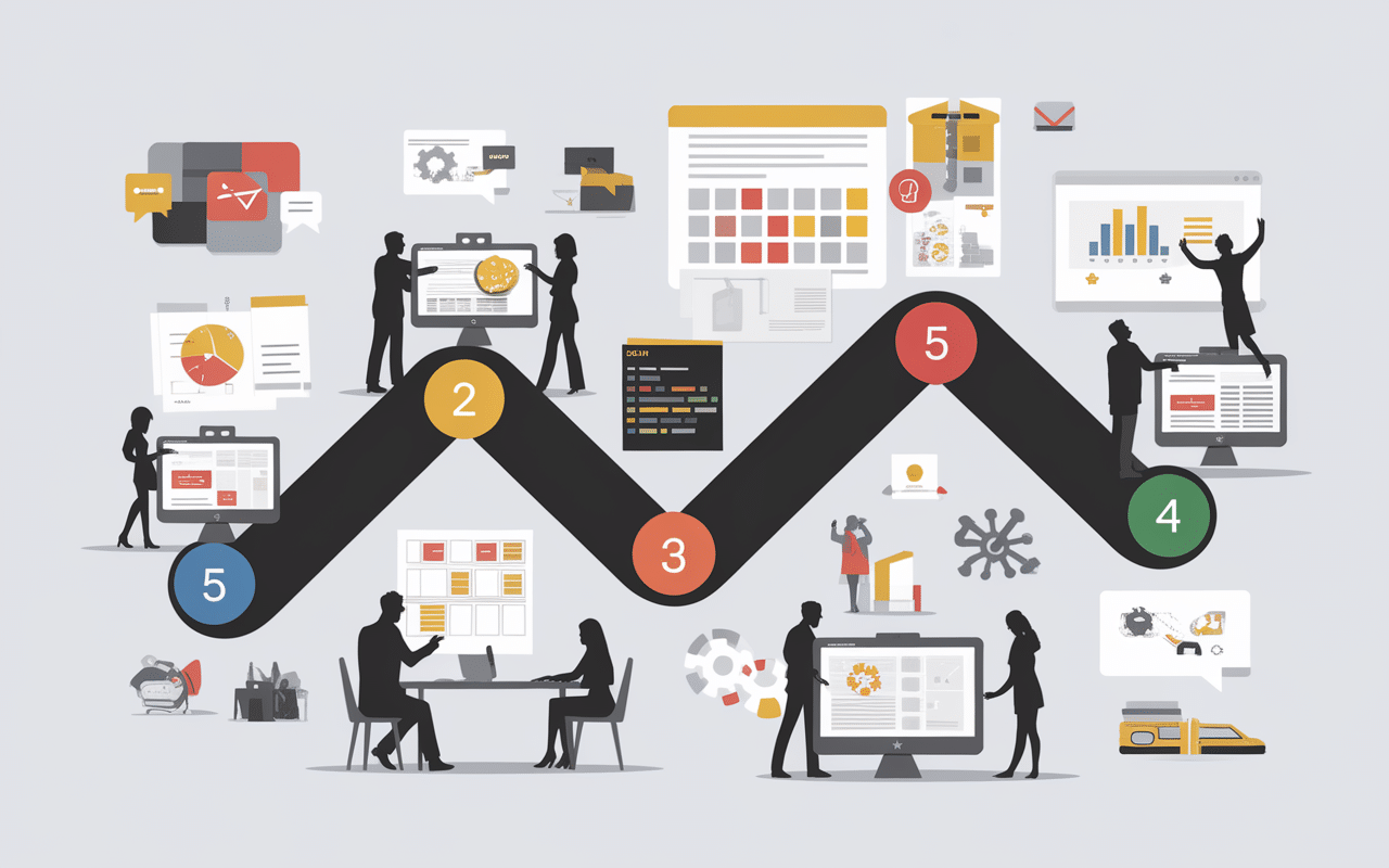 Infographie étapes clés refonte site web