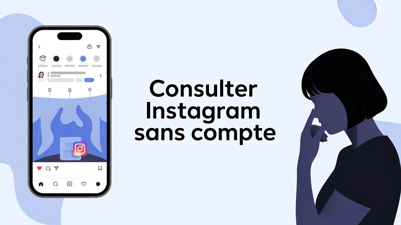Instagrame sans compte accès sécurisé mobile illustration