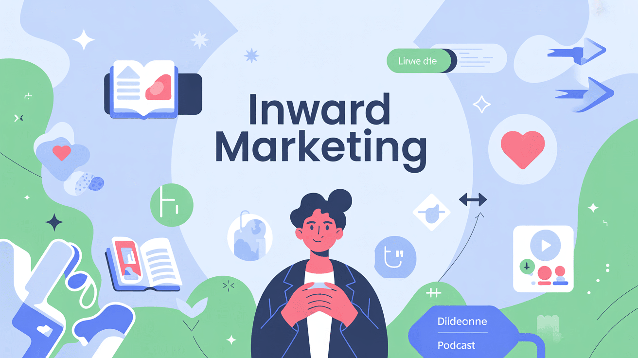 Illustration inward marketing centré sur l'humain et écosystème digital