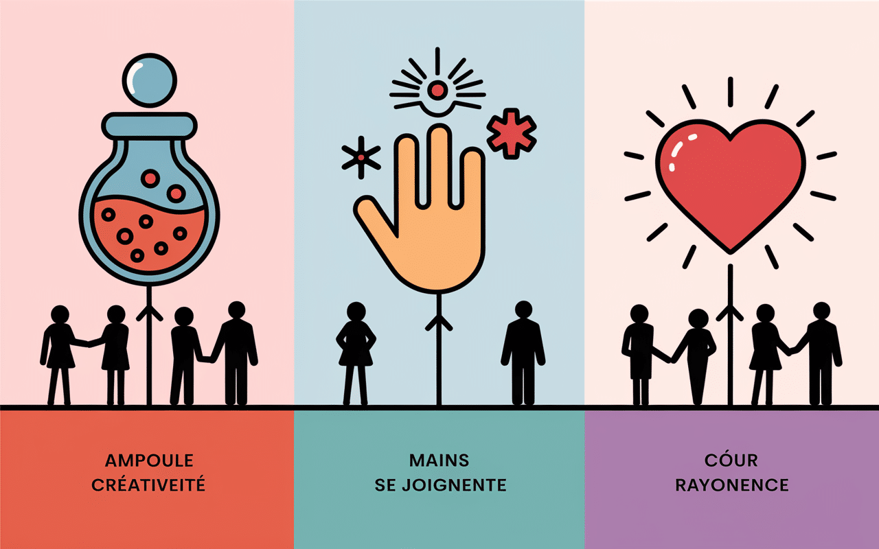 Icônes piliers marketing-alternatif originalité interaction expérience