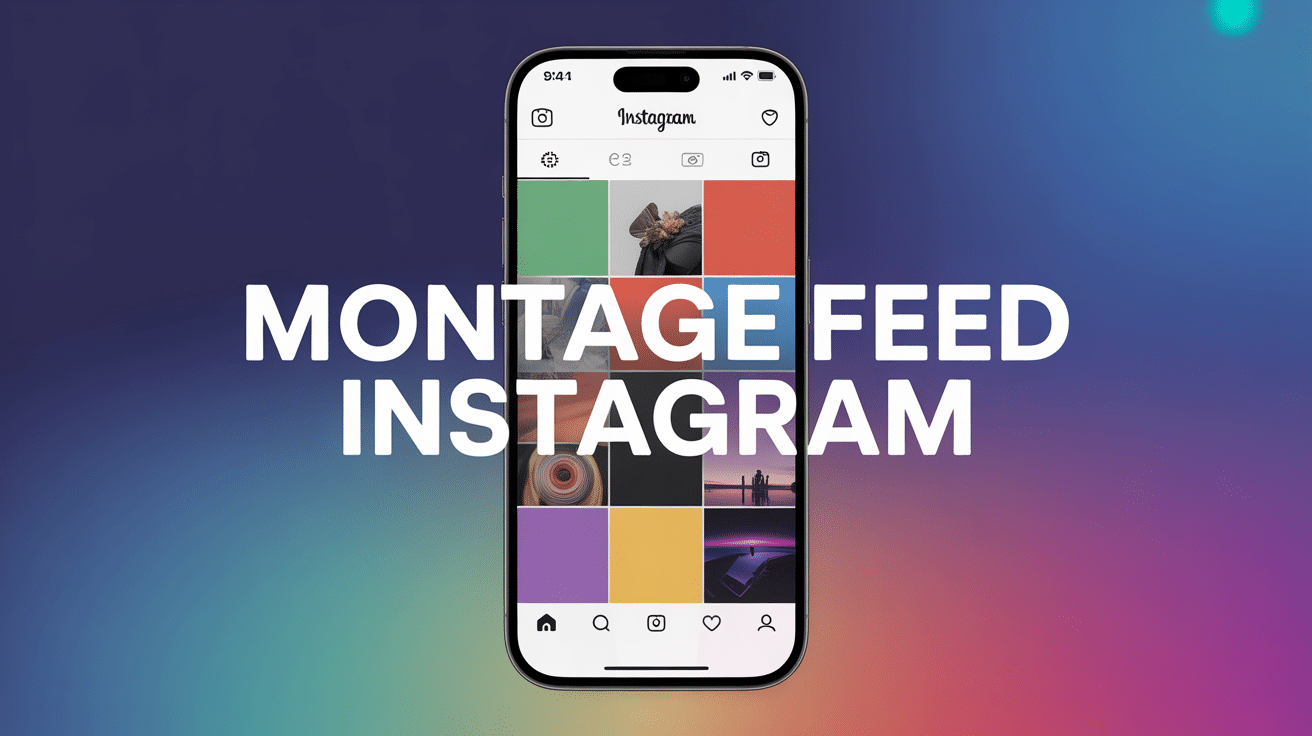 Montage feed Instagram interface smartphone