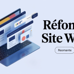 Illustration moderne refonte site web ordinateur interface