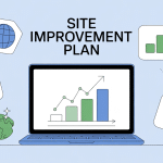 illustration site improvement plan sur ordinateur portable