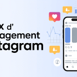 Illustration taux d'engagement Instagram smartphone graphique 2024