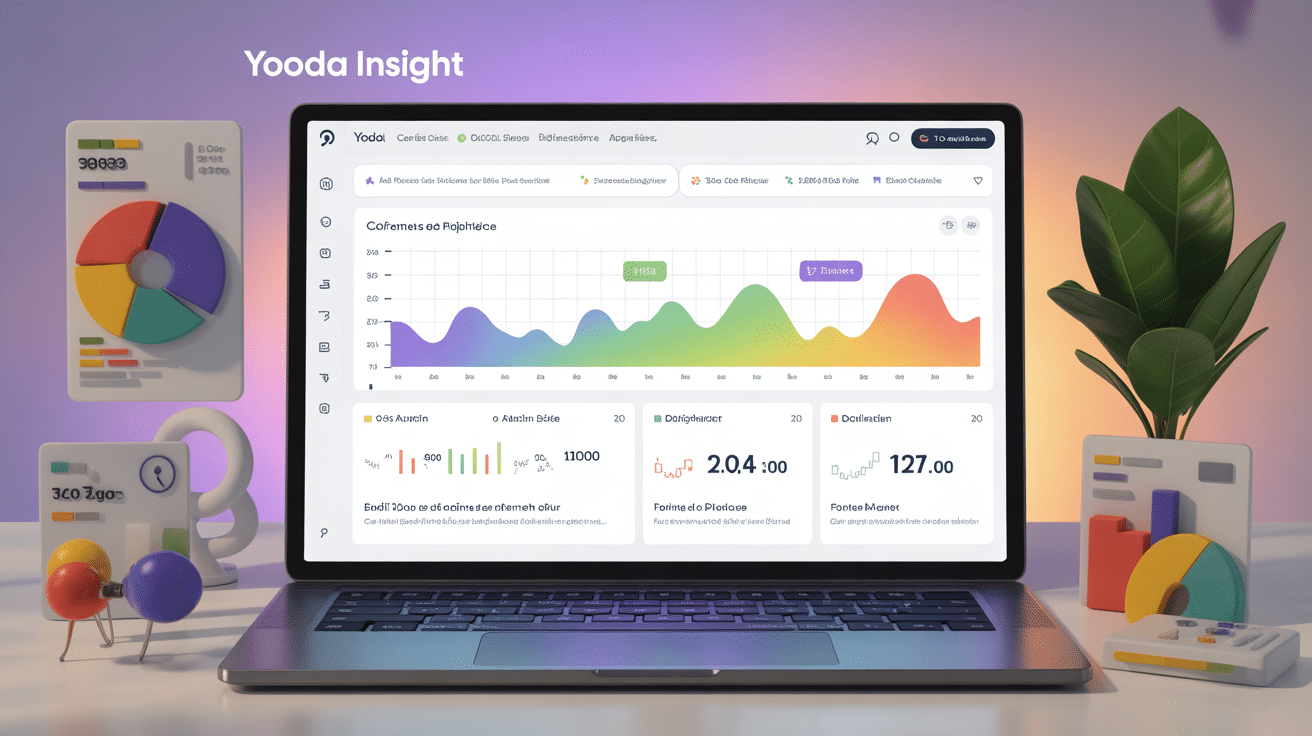 Écran interface Yooda Insight avec graphiques SEO