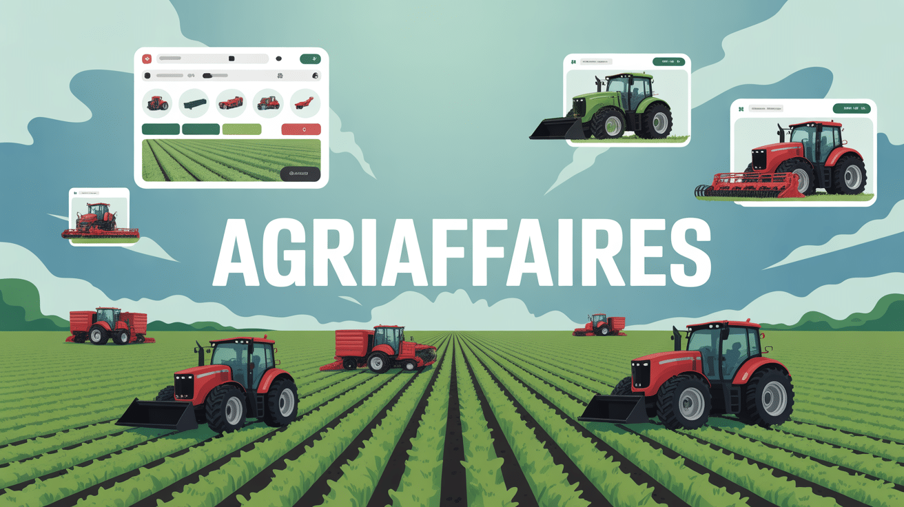 champ tracteurs interface agriaffaires moderne