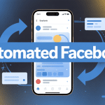 Illustration automated facebook smartphone automatisation