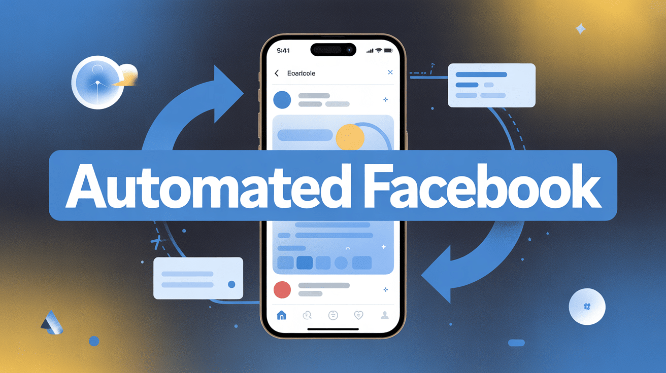 Illustration automated facebook smartphone automatisation