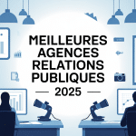 Scene de bureau best PR avec professionnels et graphiques