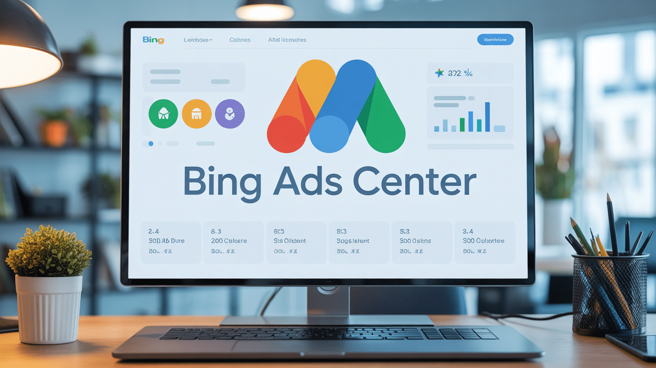 Interface Bing Ads Center sur écran ordinateur
