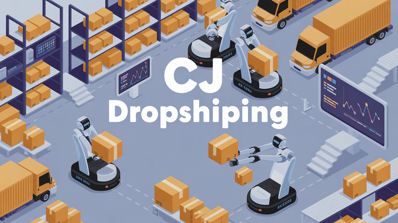 Illustration cj dropshipping entrepôt automatisé modern