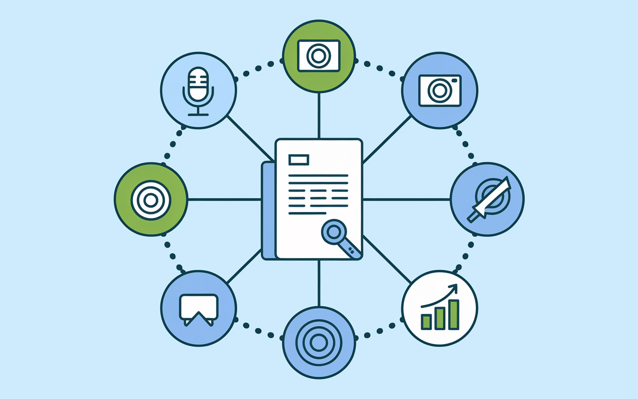 schema strategie dossier de presse avec medias