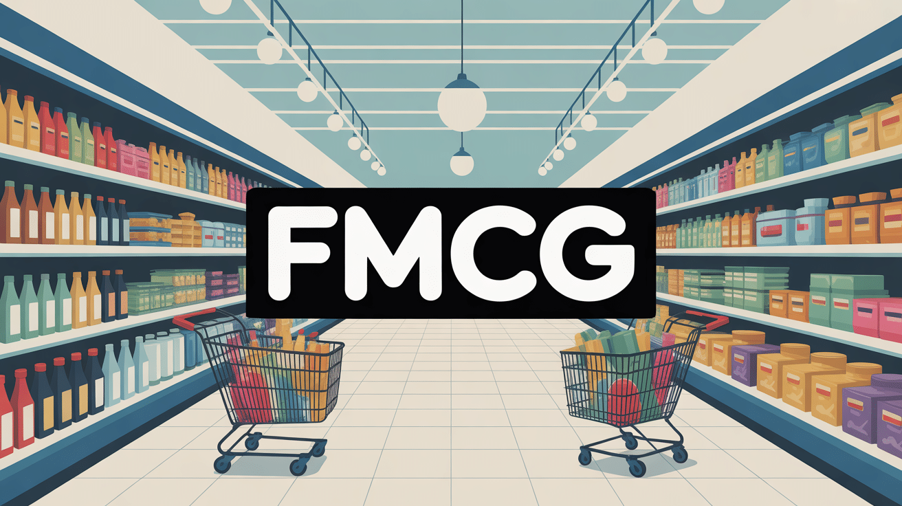 Vue supermarché fmcg rayons caddies