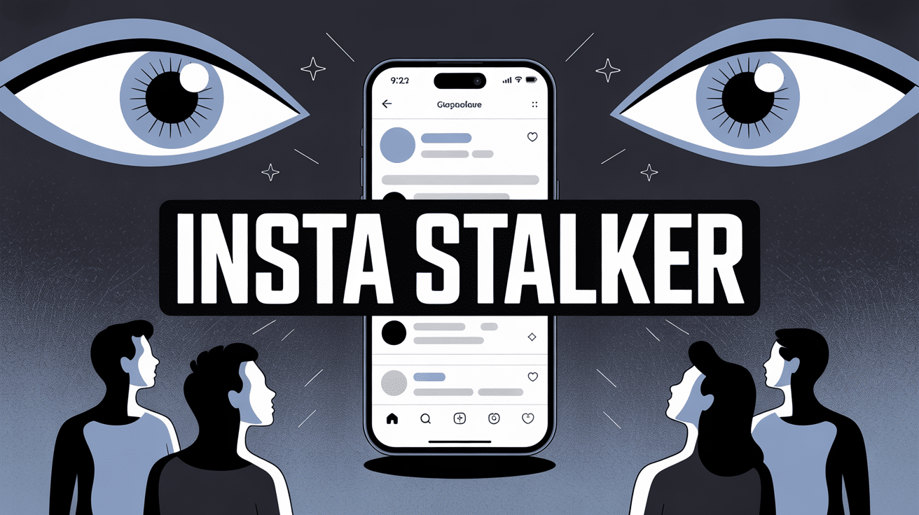 illustration insta stalker smartphone surveillance