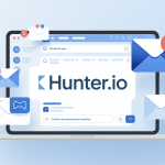 Illustration interface hunter.io ordinateur portable