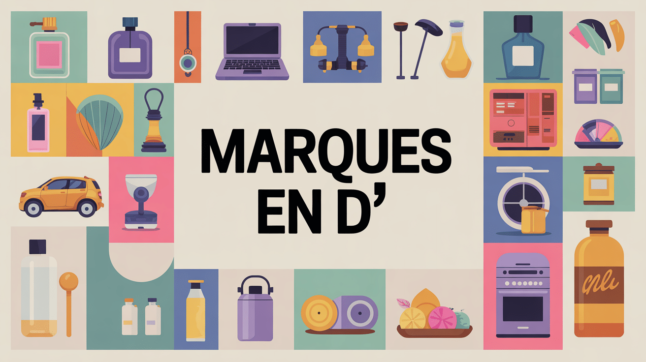 Mosaïque de produits de marque en D