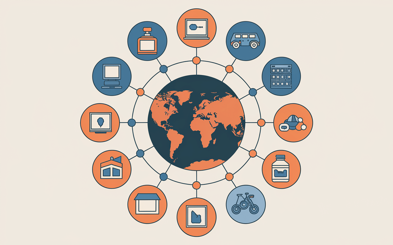 Mappemonde secteurs marque en D