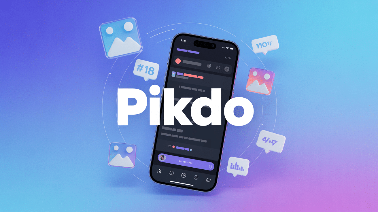 interface pikdo instagram avec icônes hashtags statistiques