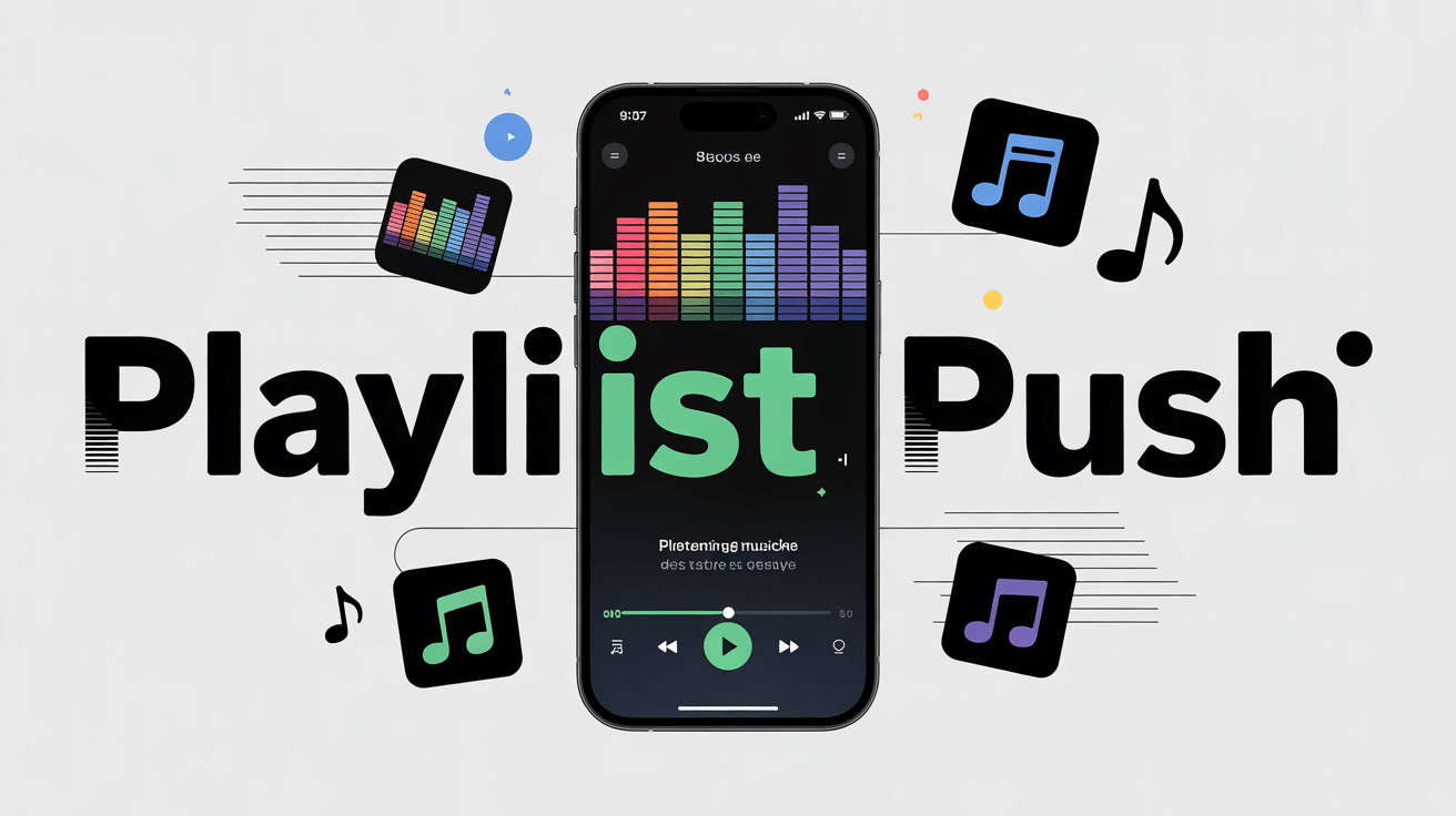 playlist push illustration smartphone musique