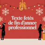 Personnes échangent texte fêtes de fin d'année professionnel