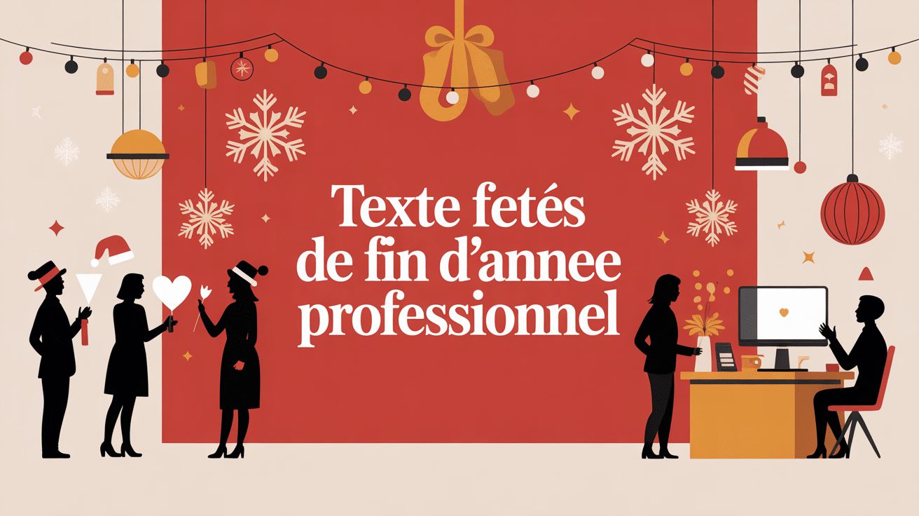 Personnes échangent texte fêtes de fin d'année professionnel