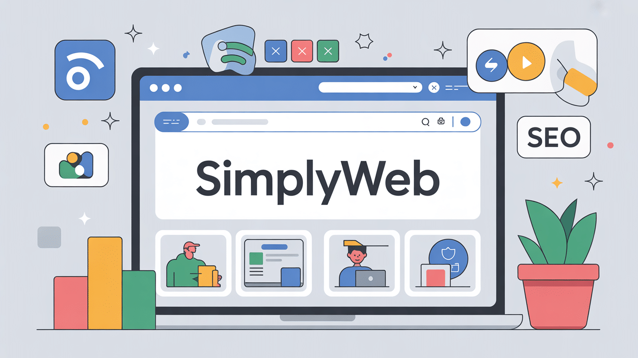 Interface Simplyweb création site web modules glisser déposer
