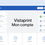 Tableau de bord Vistaprint mon compte écran utilisateur