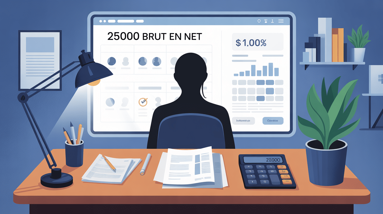 visuel moderne 25000 brut en net calcul fiche de paie