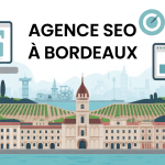 Agence SEO Bordeaux illustration ville portuaire vignobles