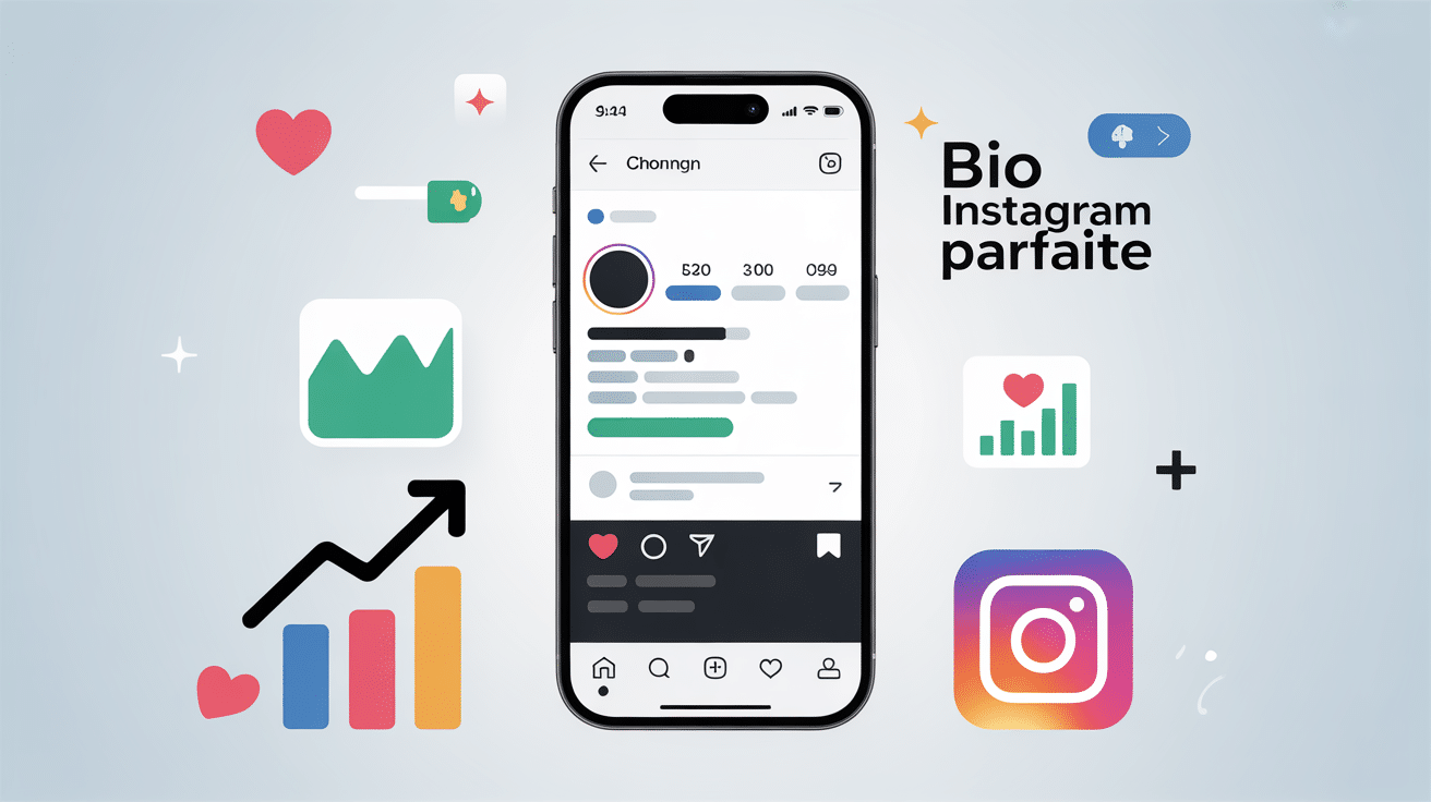 Illustration b i o instagram profil social media