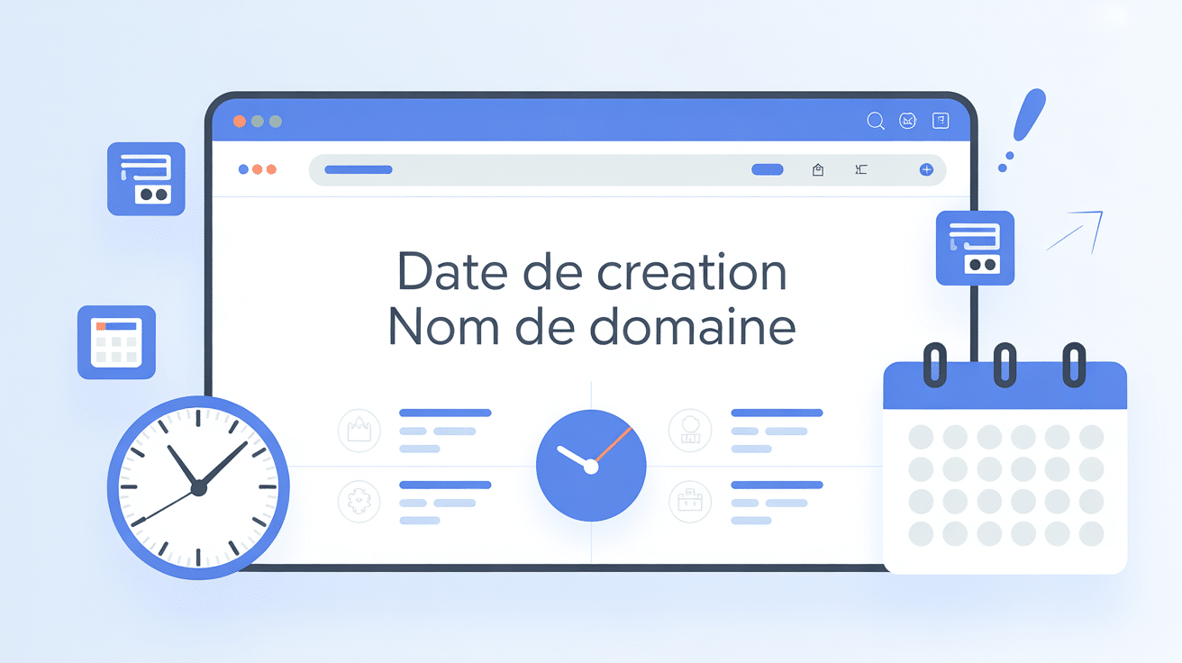 Comment connaitre la date de création d'un nom de domaine illustration écran horloge