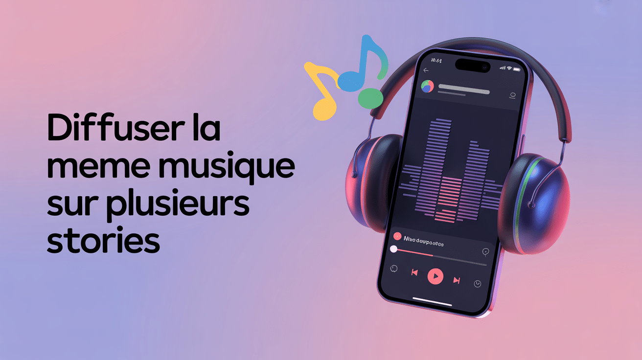 comment mettre la même musique sur plusieurs story instagram illustration reseau social smartphone