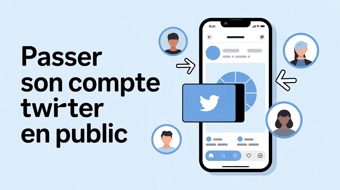 comment mettre son compte twitter en public illustration smartphone