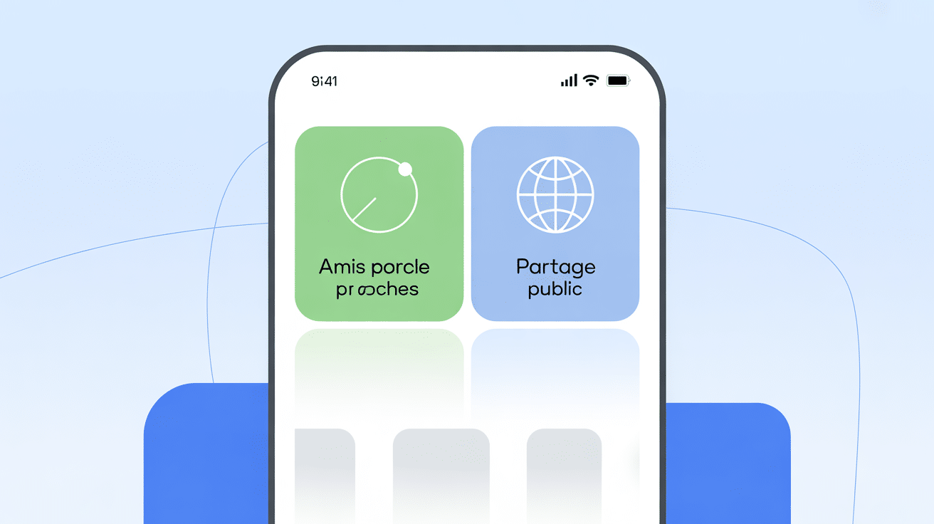 interface comment mettre une story amis proche en public