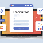 Landing page c'est quoi illustration ordinateur conversion