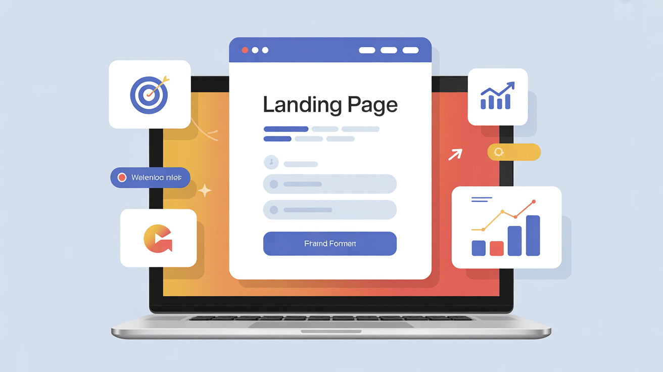 Landing page c'est quoi illustration ordinateur conversion