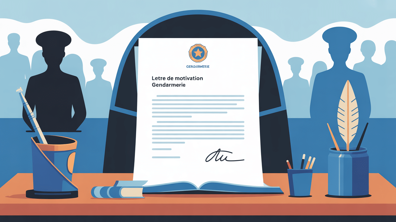 illustration lettre de motivation reserviste gendarmerie sur bureau