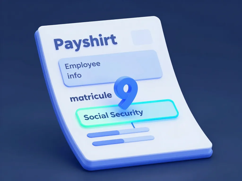 matricule fiche de paie exemple localisation sur bulletin