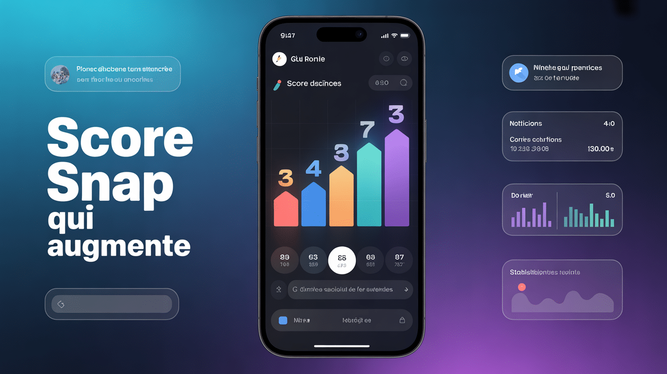 score snap qui augmente graphique smartphone notif