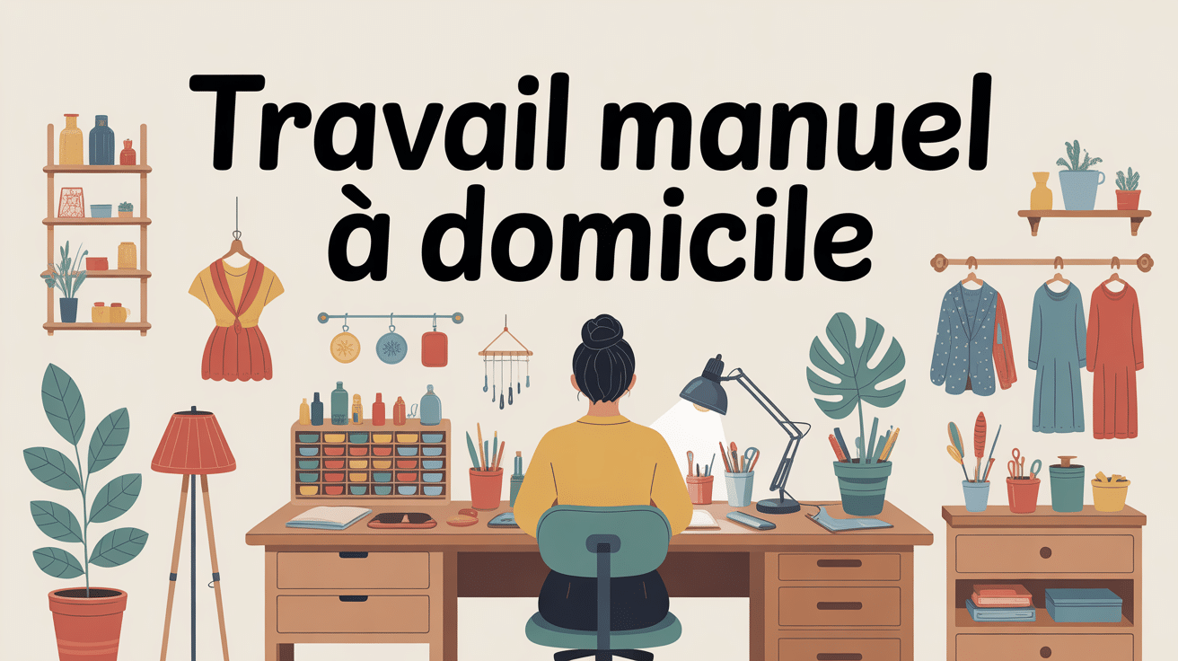 illustration travail à domicile manuel bureau et outils