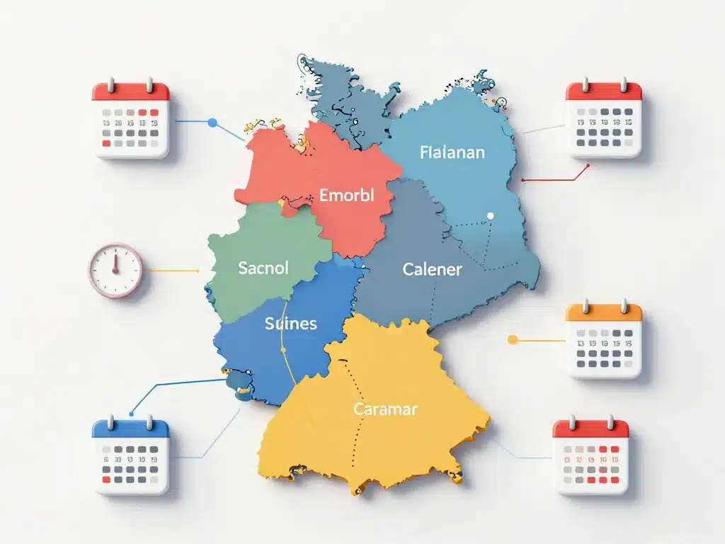 Diagramme régions Allemagne vacances scolaires