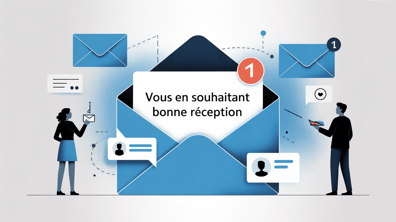 Illustration formule vous en souhaitant bonne réception email