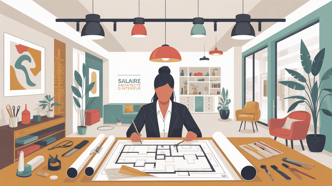 illustration architecte d'intérieur salaire moderne