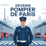 devenir pompier de Paris scène stylisée uniforme caserne